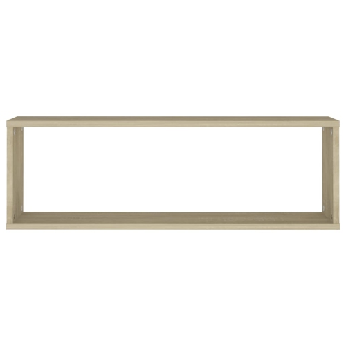 vidaXL Wall Cube Shelf 2 pcs Sonoma Oak 80x15x26.5 cm Engineered Wood