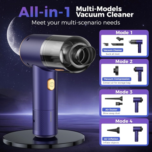 NIERBO 18000PA High Power Handheld Vacuum Cordless with Brushless Motor, 7 in 1 Mini Car Vacuum Cordless Powerful Rechargeable AirDuster/Blower for