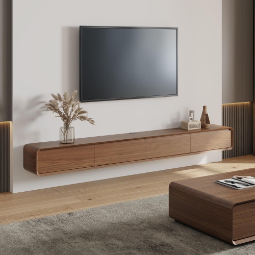 POVISON 95" floating TV stand - Wood
