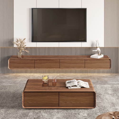 POVISON 95" floating TV stand - Wood