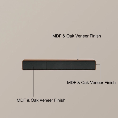 POVISON 95" floating TV stand - Wood color \ Black