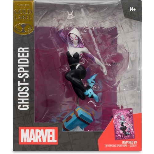 Marvel Collectible 7 Inch Statue Figure 1/10 Scale Posed Scene Exclusive - Ghost Spider Gold Label