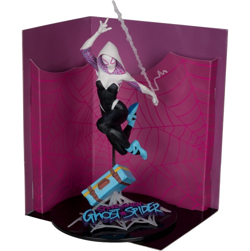 Marvel Collectible 7 Inch Statue Figure 1/10 Scale Posed Scene Exclusive - Ghost Spider Gold Label