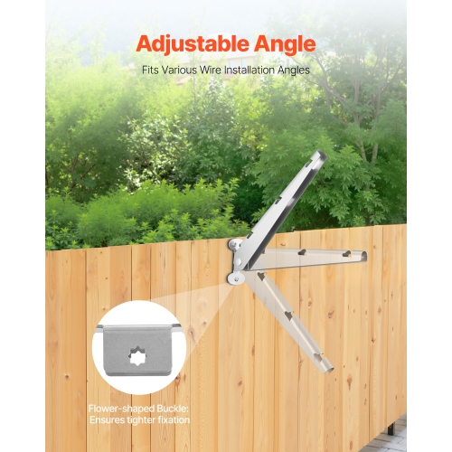 VEVOR 10 Packs 12.2 in Barbed Wire Arm, Fence Post Extender, Flat or Surface Mounted, Galvanized Steel Fence Height Extender, Protect Privacy and