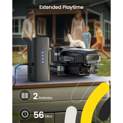 Holy Stone HS600 GPS Drone with 4K EIS Camera for Adults, 2-Axis Gimbal & 10000 FT Range, 56-Min Flight Time 2 Batteries, Brushless Motors, 4K/30FPS