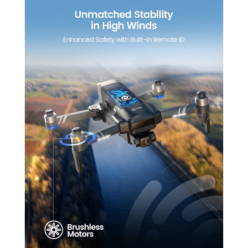 Holy Stone HS600 GPS Drone with 4K EIS Camera for Adults, 2-Axis Gimbal & 10000 FT Range, 56-Min Flight Time 2 Batteries, Brushless Motors, 4K/30FPS