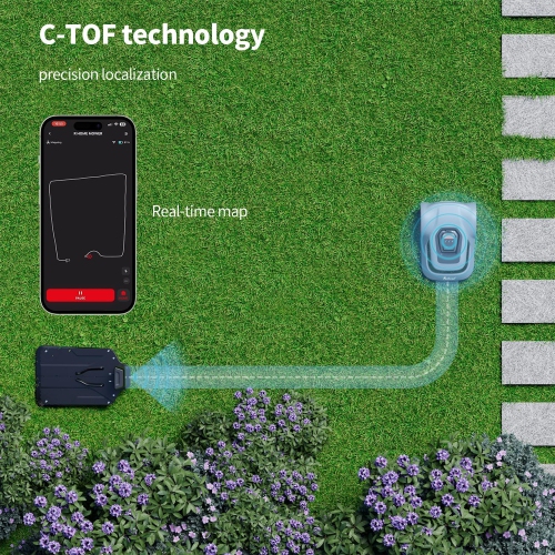 Redroad Robot Mower, Automatic Robot Lawn Mower Precise Boundary Wire Break Detection Smart Navigation