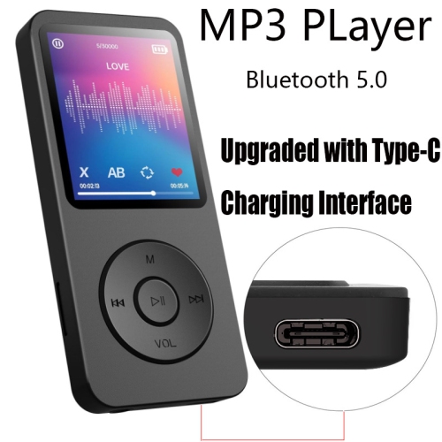 Portable MP3 player with Bluetooth FM, MP4 e-book reader, and lossless music player, 32GB memory card - Blue and White