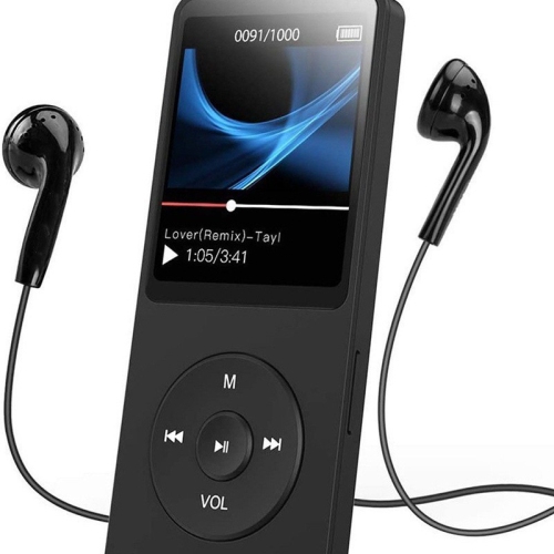 Portable MP3 player with Bluetooth FM, MP4 e-book reader, and lossless music player, 32GB memory card - Blue and White