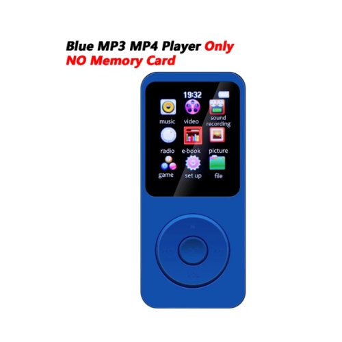 Portable MP3 player with Bluetooth FM, MP4 e-book reader, and lossless music player, 32GB memory card - Dark Blue