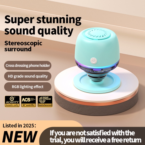Magnetic waterproof Bluetooth speaker | 5W panoramic sound | IPX6 waterproof | RGB lighting | TWS wireless connection | Portable mini speaker for car