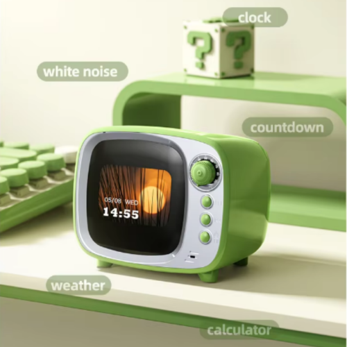 Multifunctional Bluetooth speaker alarm clock | 8W bass | Bluetooth calling | Dynamic screen | FM radio, TF card, and USB-C port | Long battery life