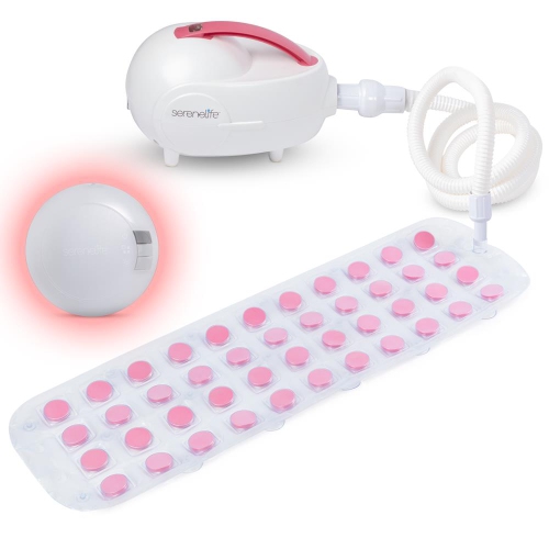 SereneLife Heated Bubble Bath Mat - Portable Spa Massager with Waterproof Light, Customizable Bubble Intensity, Pillow & Remote for Ultimate Comfort