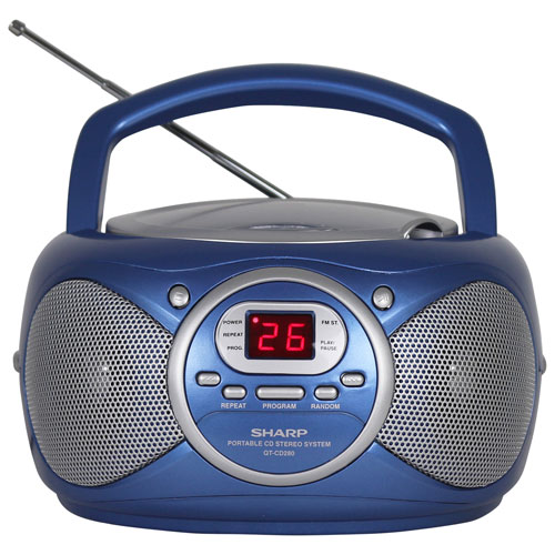 Sharp QT-CD280 Portable CD Boombox - Blue - Exclusive Retail Partner