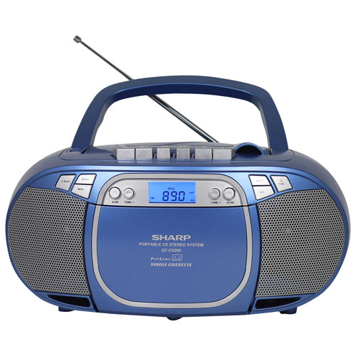 Sharp QT-CD290 CD/Cassette Boombox - Blue - Exclusive Retail Partner
