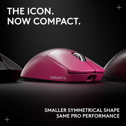 Logitech G PRO X Superlight 2 Compact 44000 DPI Wireless HERO 2 Gaming Mouse - Magenta