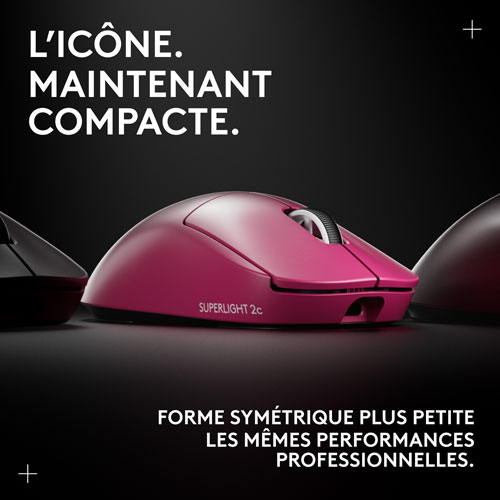 Logitech G PRO X Superlight 2 Compact 44000 DPI Wireless HERO 2 Gaming Mouse - Magenta