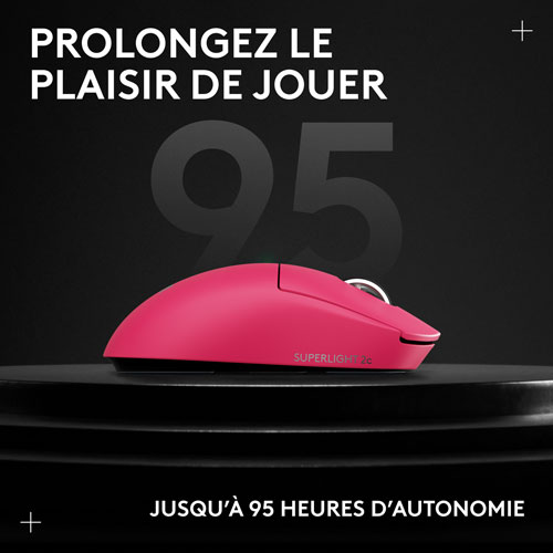 Logitech G PRO X Superlight 2 Compact 44000 DPI Wireless HERO 2 Gaming Mouse - Magenta