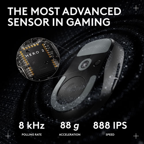 Logitech G PRO X Superlight 2 Compact 44000 DPI Wireless HERO 2 Gaming Mouse - Black