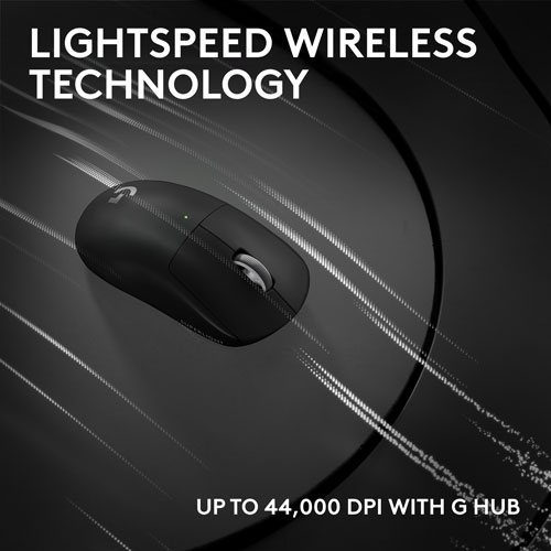 Logitech G PRO X Superlight 2 Compact 44000 DPI Wireless HERO 2 Gaming Mouse - Black