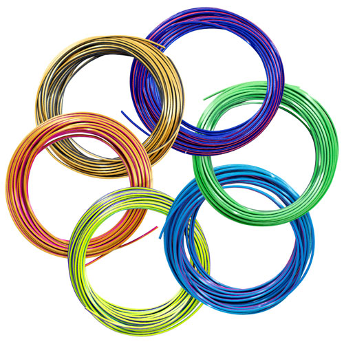 Ensemble de recharge de filament de plastique tricolore Flow de 3Doodler - 6 bobines
