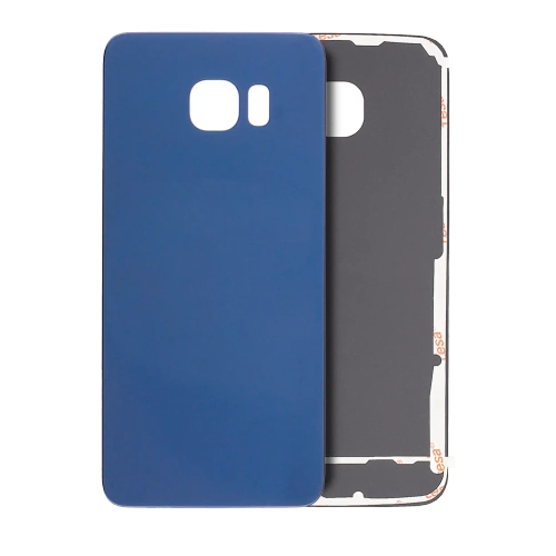 Couverture arrière en verre compatible avec le Galaxy S6 Edge de Samsung (Aftermarket Plus) (Noir saphir)