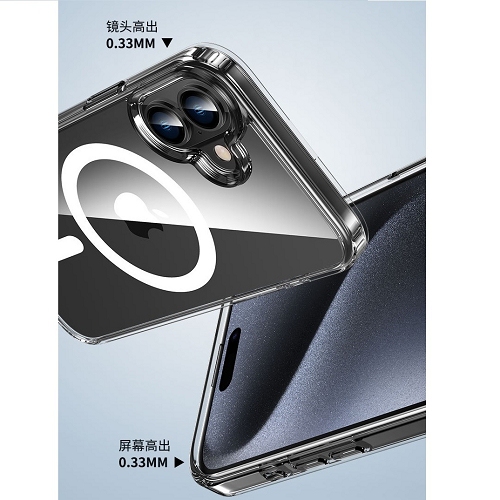 TopSave Hybrid Magnetic Case Compatible with MagSafe, Protective, Scratch-Resistant Back, Classic Series, Clear For iPhone 17 6.3-Inch