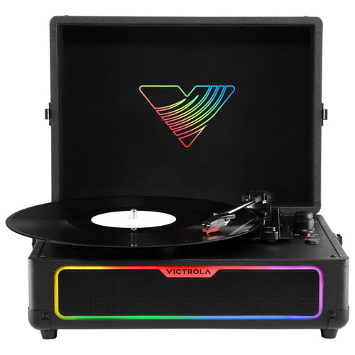 Tourne-disque lumineux Bluetooth à entraînement par courroie en forme de valise Journey Glow de Victrola