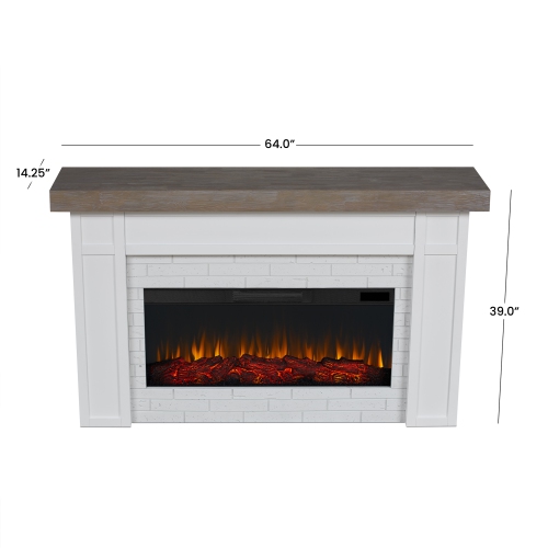 Real Flame Cravenhall 64-inch Landscape Electric Fireplace in White