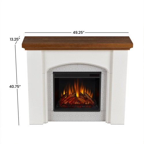 Real Flame Anika 49-inch Electric Fireplace in White Stucco