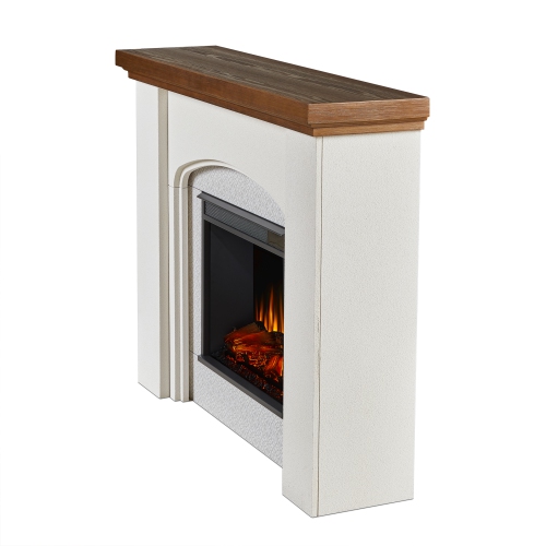 Real Flame Anika 49-inch Electric Fireplace in White Stucco
