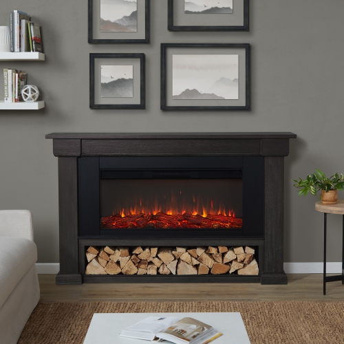Real Flame Bristow 66-inch Landscape Electric Fireplace - Weathered Wood