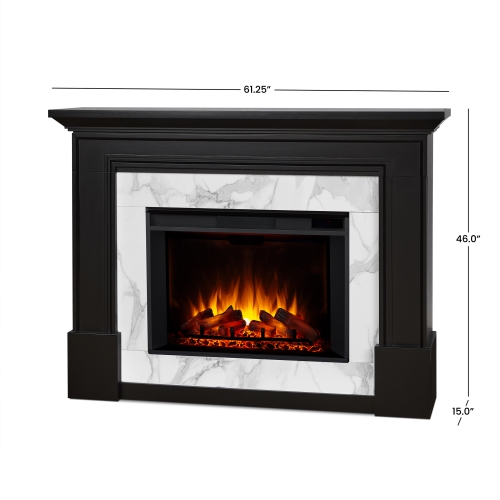 Real Flame Merced 61-inch Grand Electric Fireplace Mantel in Black