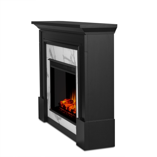 Real Flame Merced 61-inch Grand Electric Fireplace Mantel in Black