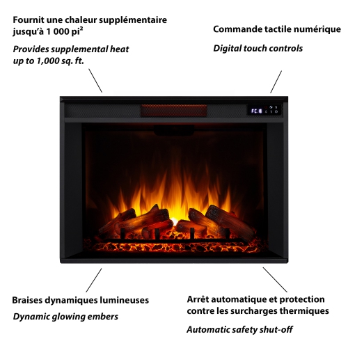 Real Flame Merced 61-inch Grand Electric Fireplace Mantel in Black