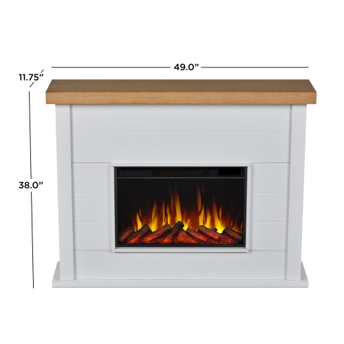 Real Flame Marshall 49-inch Slim Electric Fireplace in White