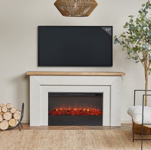 Real Flame Malie 68-inch Landscape Electric Fireplace in Venetian Gray