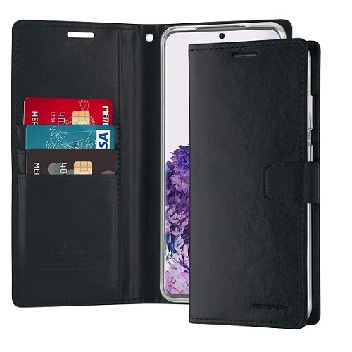 TopSave Goospery Bluemoon Card Slot w/Magnetic Clip Leather Folio Wallet Flip For iPhone 17 Pro Max 6.9-Inch, Navy Blue