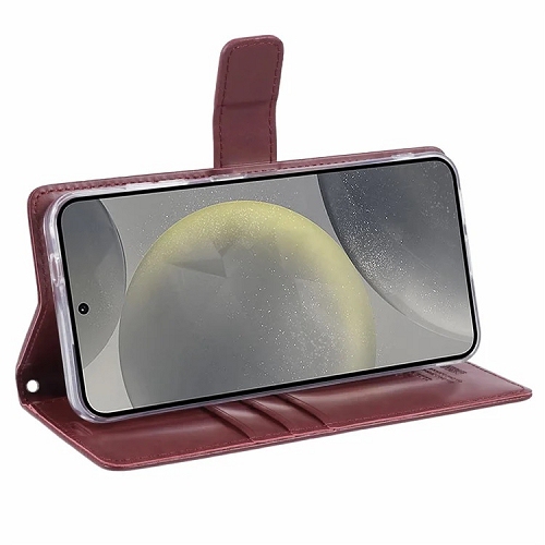 TopSave Goospery Bluemoon Card Slot w/Magnetic Clip Leather Folio Wallet Flip For iPhone 17 Pro Max 6.9-Inch, Burgundy