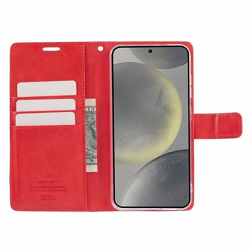 TopSave Goospery Bluemoon Card Slot w/Magnetic Clip Leather Folio Wallet Flip For iPhone 17 Pro Max 6.9-Inch, Red