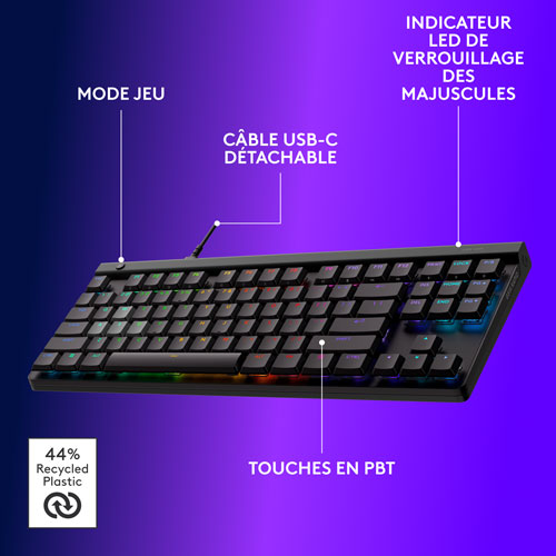 Clavier de jeu rétroéclairé RAPID TKL G515 de Logitech G - Noir - Anglais