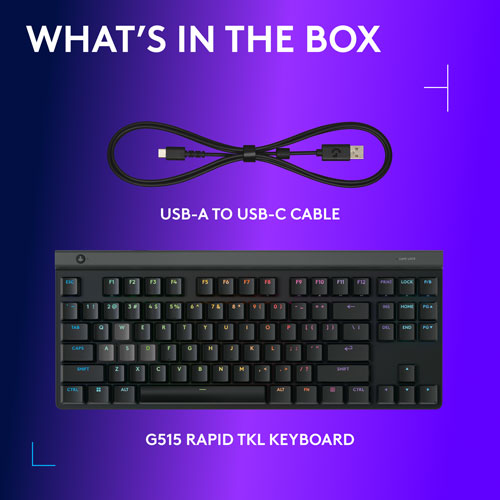 Clavier de jeu rétroéclairé RAPID TKL G515 de Logitech G - Noir - Anglais