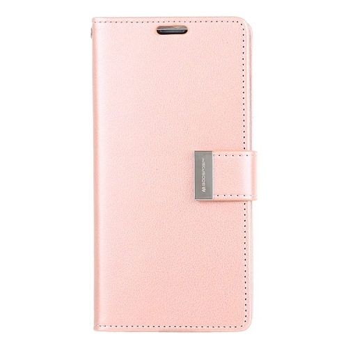 GOOSPERY  Topsave Rich Max(5) Card Slot Leather Folio Wallet Flip Case for Iphone 17 Pro 6.3-Inch, Rose In Gold