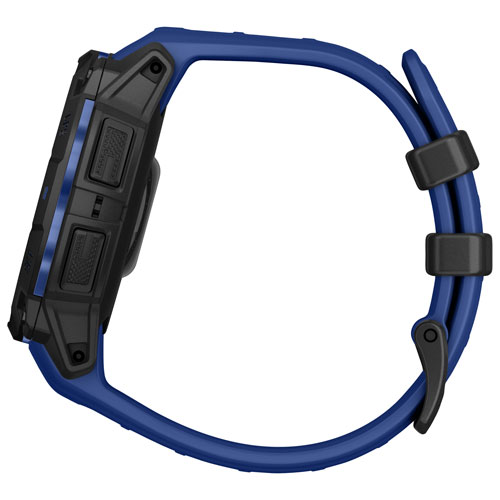 Montre intelligente multisport Bluetooth AMOLED Instinct 3 de 45 mm de Garmin - Noir/Bracelet bleu électrique