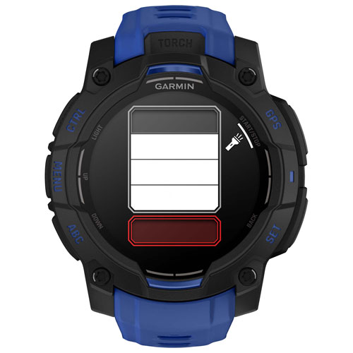 Montre intelligente multisport Bluetooth AMOLED Instinct 3 de 45 mm de Garmin - Noir/Bracelet bleu électrique