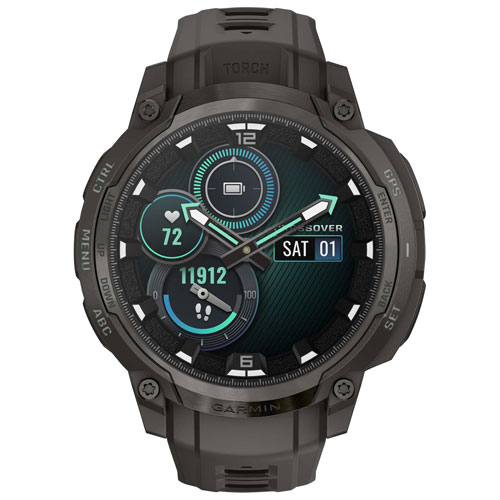 Montre intelligente de 47 mm Instinct Crossover AMOLED de Garmin - Gris anthracite