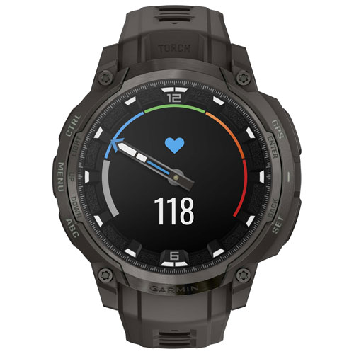 Montre intelligente de 47 mm Instinct Crossover AMOLED de Garmin - Gris anthracite