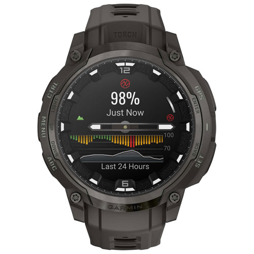 Montre intelligente de 47 mm Instinct Crossover AMOLED de Garmin - Gris anthracite