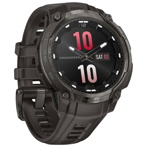 Montre intelligente de 47 mm Instinct Crossover AMOLED de Garmin - Gris anthracite