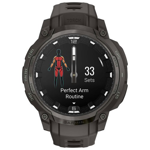 Montre intelligente de 47 mm Instinct Crossover AMOLED de Garmin - Gris anthracite